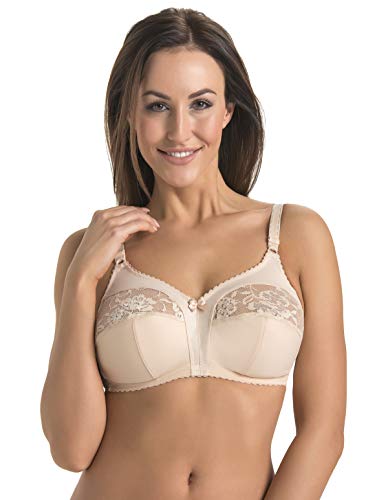 Teyli Andorra 401 Women's Beige Lace Non-Padded Non-Wired Full Cup Bra 90F