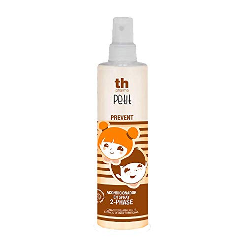 TH Pharma Acondicionador Infantil Petit Prevent/Acondicionador Escolar en Spray/Spray Desenredante Infantil 2 Phase Sin Parabenos con Aceite del Árbol del Té, Extracto de Limón y Dimeticona, 300 ml