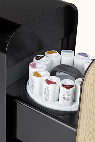 The Alchemist Atelier - Perfume Creation Kit - Scent Creator con 6 Cartuchos de Esencias - Negro con Tapa de Teca Oscura