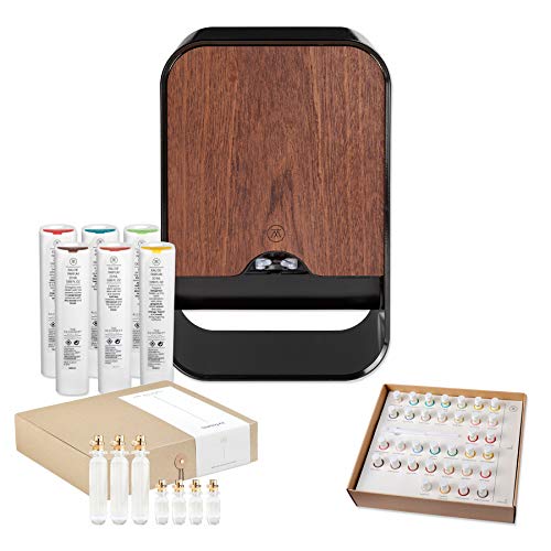 The Alchemist Atelier - Perfume Creation Kit - Scent Creator con 6 Cartuchos de Esencias - Negro con Tapa de Teca Oscura