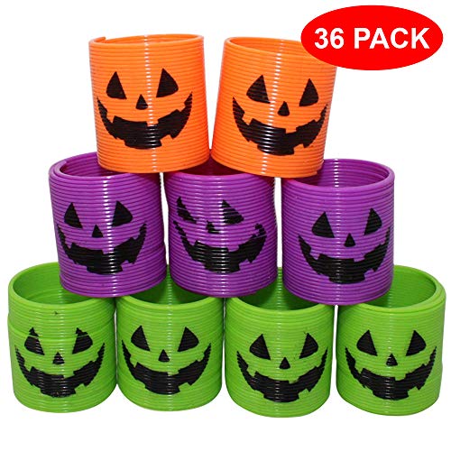 THE TWIDDLERS 36 Mini Muelles Mágicos de Halloween - 4 Estilos de Resortes de Juguete - Decoración Halloween - Piñata, Fiesta Regalos Bolsas, Trick or Treat Favores