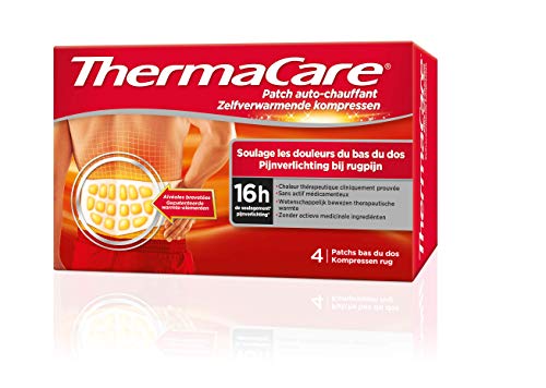ThermaCare - Parche térmico para la espalda - Alivia el dolor de la zona lumbar - 16 h de calor constante - Caja de 4 parches