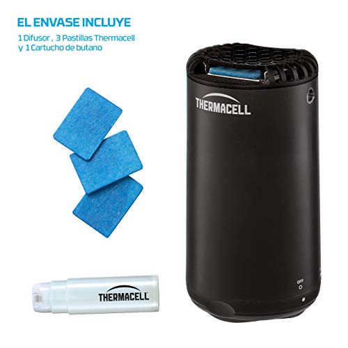 Thermacell Anti Mosquito para Exterior. 20 m2 de protección sin DEET, Incluye difusor + Recarga + 3 recambios, Negro