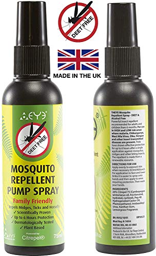 Theye Potente repelente de mosquitos natural, sin deet, a base de plantas y sin alcohol 75 ml