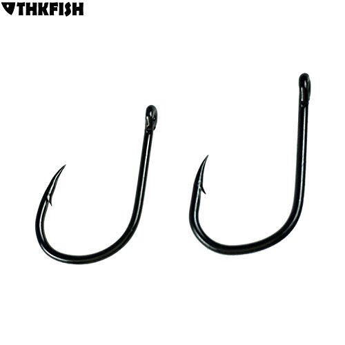 THKFISH Anzuelos de pesca, 500 piezas # 3 ~ # 12 Anzuelos de pesca de agua salada Anzuelos de pesca de agua dulce Anzuelos de pesca vienen con caja de transporte minorista Anzuelos de pesca