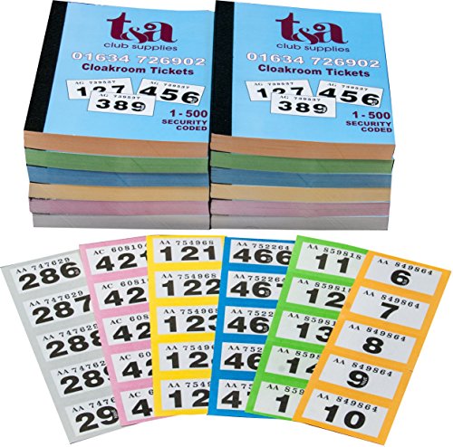 Thomas & Anca Club Supplies Ltd 12 libros de 1-500 entradas para guardarropa, rifas y tombola - 5