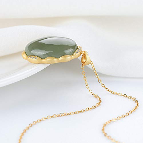 THTHT La Plata Esterlina 925 Mujeres del Collar Retro Cian Jade Colgante De Fideos De Huevo Moda Estilo Chino Simple Encanto Hombres Dar Novia Regalo
