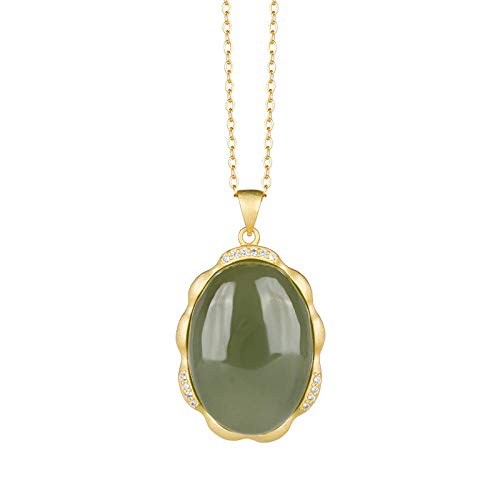 THTHT La Plata Esterlina 925 Mujeres del Collar Retro Cian Jade Colgante De Fideos De Huevo Moda Estilo Chino Simple Encanto Hombres Dar Novia Regalo