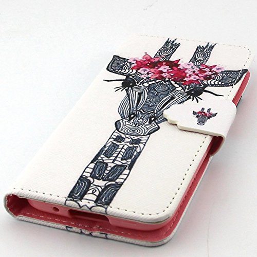 Tiankaid Funda de Piel de patrón Guirnalda pestañas Jirafa PU con USB v8 Cable, flim y el lápiz para el Mini Samsung Galaxy s5, Galaxy s5 Mini