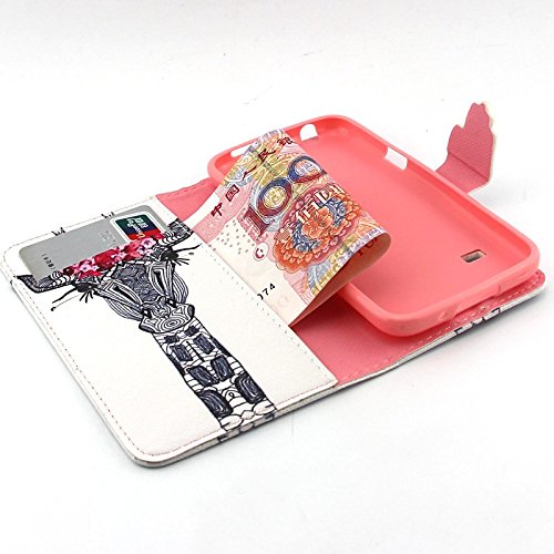 Tiankaid Funda de Piel de patrón Guirnalda pestañas Jirafa PU con USB v8 Cable, flim y el lápiz para el Mini Samsung Galaxy s5, Galaxy s5 Mini