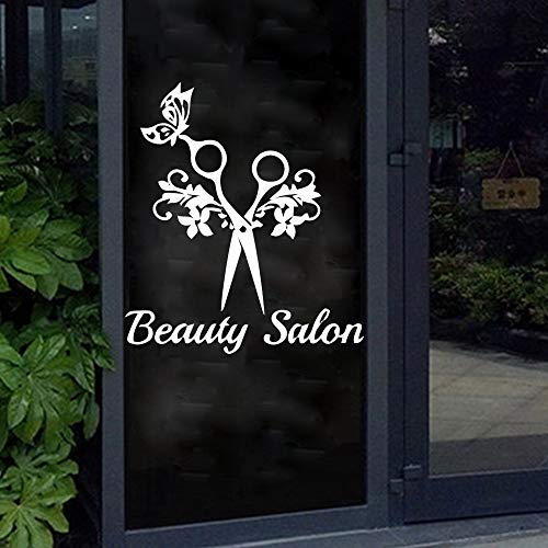 Tianpengyuanshuai Pegatinas de Pared Creativas Pegatinas murales para salón de Belleza decoración de peluquería decoración del hogar calcomanías de Vinilo para Pared 40x36cm