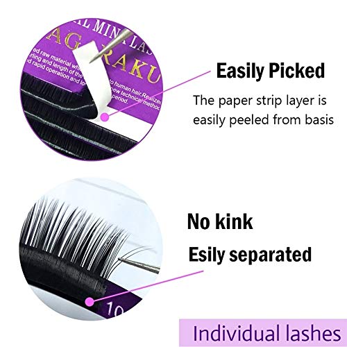 Tienda de Hanks Maquillaje Natural de los latigazos Herramientas Negro pestañas Falsas pestañas de extensión (Color : 8mm)