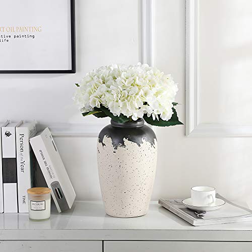 Tifuly Artificial Hydrangea Flower, 5 PCS Ramos de hortensias de Seda de Tallo Largo para Bodas, hogar, Hotel, decoración de Fiestas, centros de Mesa(Blanco)