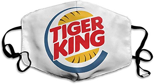 Tiger King Joe Exotic Burger King Logo Hombres Mujeres Transpirable Cómodo Funda Protectora Facial con Correa Elástica para La Salud Personal Varios Usos