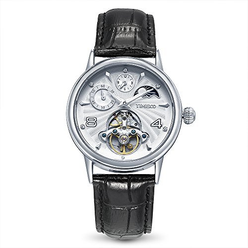 Time100 Relojes de Hombres mecánicos automáticos Huecos multifuncionales con Luna y Sol