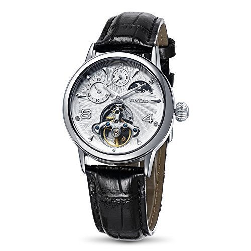 Time100 Relojes de Hombres mecánicos automáticos Huecos multifuncionales con Luna y Sol