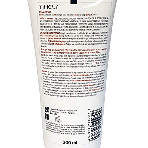Timely - Gel nutritivo de peloides para reducir la celulitis, 200 ml