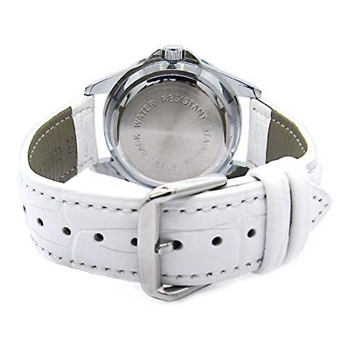 Timest - Gato del Bosque Siberiano - Reloj para Mujer con Correa de Cuero Blanco SE0288LW