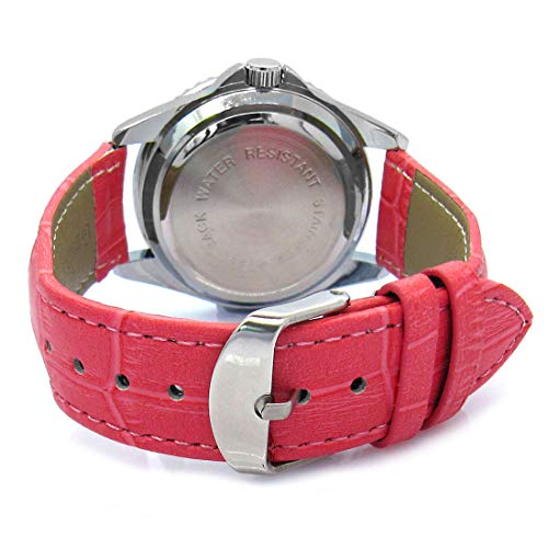 Timest - Husky Siberiano - Reloj para Mujer con Correa de Cuero Rosa CSE039LP