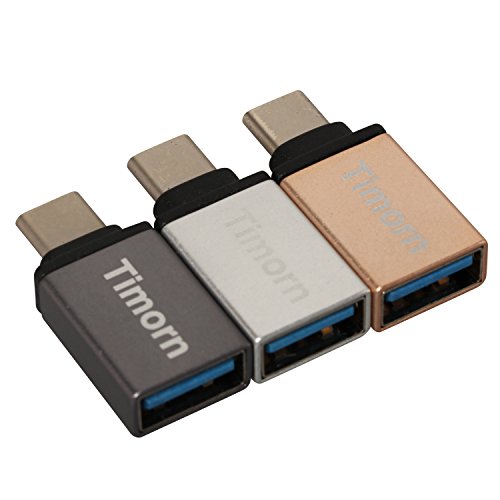 Timorn alta -Velocidad de aluminio tipo C 3.1 a USB 3.0 adaptador convertidor Mujer con OTG y de transferencia de datos para Apple de 12 pulgadas MacBook Retina, Google Chromebook Pixel, ZUK Z1, Mi 4C, Nokia N1, Google Nexus5x Nexus6P, Microsoft Lumia950 