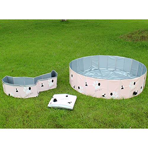 Tina de baño portátil al Aire Libre Rosa Plegable Plástico Duro PVC Baño Piscina Plegable para niños Bebé Mascotas Perros Gatos,80 * 20cm