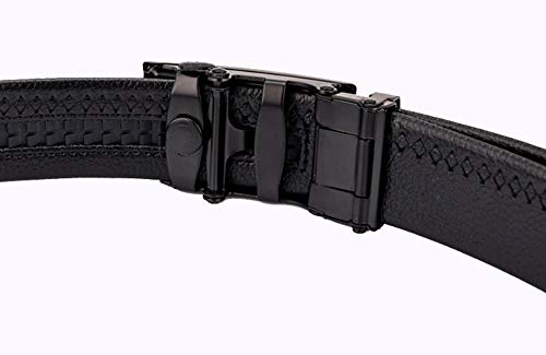 TINERS Cinturón de los Hombres Hebilla automática cinturón de Microfibra Desgaste Casual Tendencia Lichi Pantalones cinturón