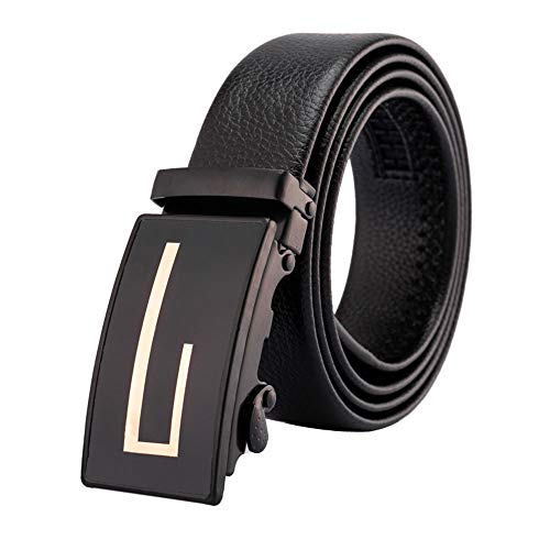 TINERS Cinturón de los Hombres Hebilla automática cinturón de Microfibra Ropa Casual Tendencia Lichi Pantalones cinturón