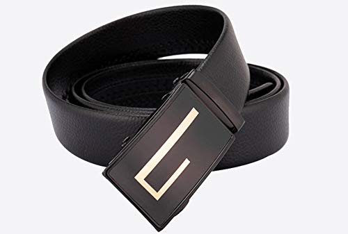 TINERS Cinturón de los Hombres Hebilla automática cinturón de Microfibra Ropa Casual Tendencia Lichi Pantalones cinturón