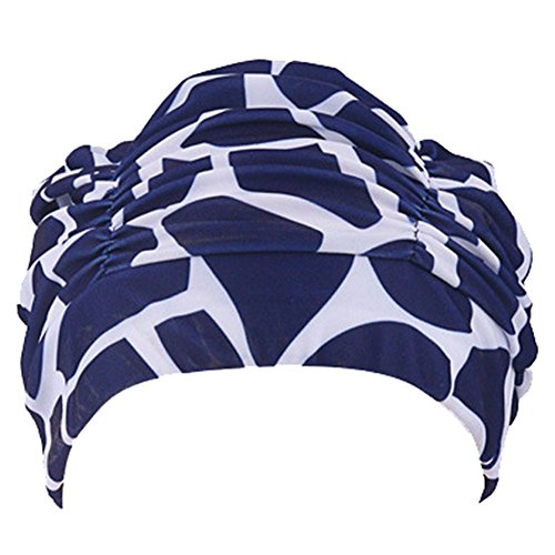 TININNA Gorra de Natación de Baño,Respirable Tela de Tela Plisada Flexibles Gorro de Baño Pelo Largo Gorro de Natación Protección para Los Oídos Sombrero de Baño para Hombres/Mujeres.5#