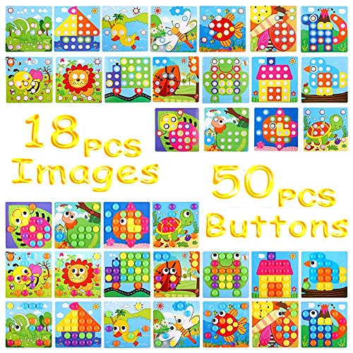 TINOTEEN Uñas Setas Juguete Educativo Temprano para niños y bebés con 46 Botones y 18 imágenes