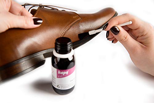 Tinte para Cuero - Penetración Profunda en Cuero y Piel Natural de Grano Entero, Rectificado o Sintético, para Bolsos, Accesorios, de Kaps, 50 ml - 1.70 fl. oz. (118 - negro)