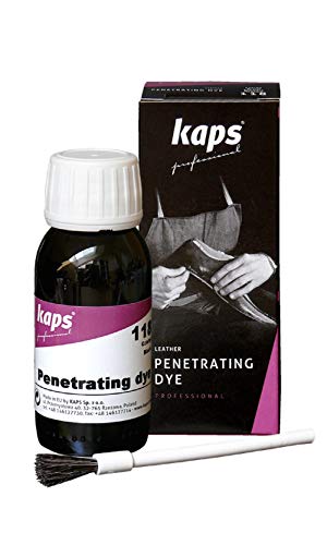 Tinte para Cuero - Penetración Profunda en Cuero y Piel Natural de Grano Entero, Rectificado o Sintético, para Bolsos, Accesorios, de Kaps, 50 ml - 1.70 fl. oz. (118 - negro)