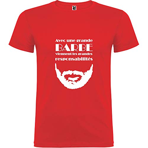 Tip Top - Camiseta para Hombre con una Gran Barba Vienen Las gandes Responsabilidades, Color Rojo Impression Blanche XL
