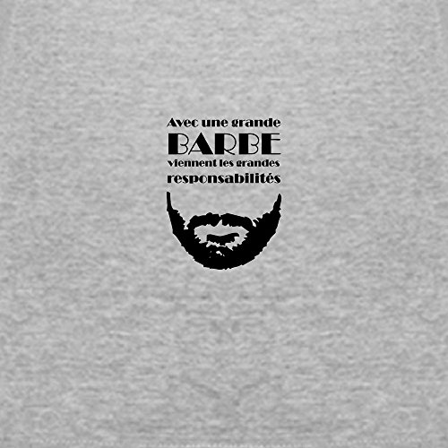 Tip Top - Camiseta para hombre con una gran barba Vient, las gandes responsabilidades, color gris Impression Noire 3XL