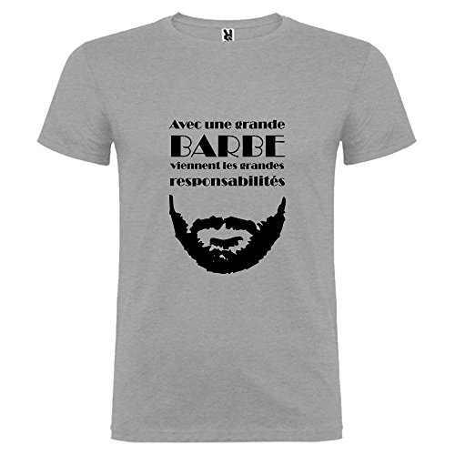 Tip Top - Camiseta para hombre con una gran barba Vient, las gandes responsabilidades, color gris Impression Noire 3XL