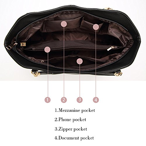 Tisdaini Bolsos de Mano Mujer Bolsos Bandolera Moda Gran Capacidad Cuero Suave Bolsos Totes Shoppers y Bolsos de Hombro