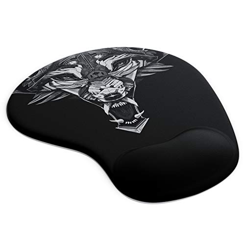 TITANWOLF - Alfombrilla de ratón Grande con cojín de Gel Reposamuñecas - Mousepad - Reposamuñecas ergonómico de Gel - Hidrófugo y Lavable