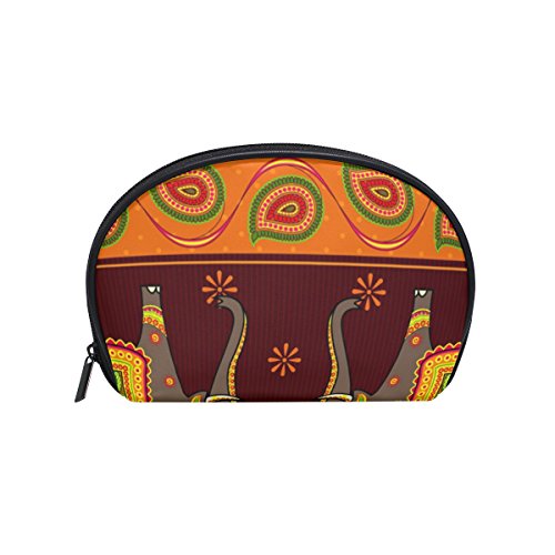 TIZORAX - Bolsa de cosméticos con diseño de elefantes indios, para viajes, práctica bolsa de maquillaje, para mujeres y niñas