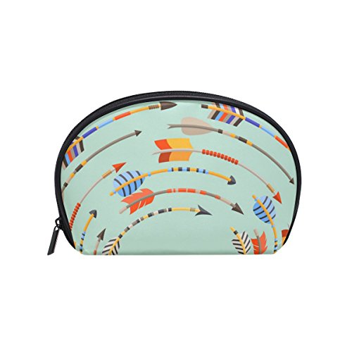 TIZORAX - Bolsa de cosméticos de estilo étnico indio, estilo nativo, organizador de viaje, bolsa de maquillaje para mujeres y niñas