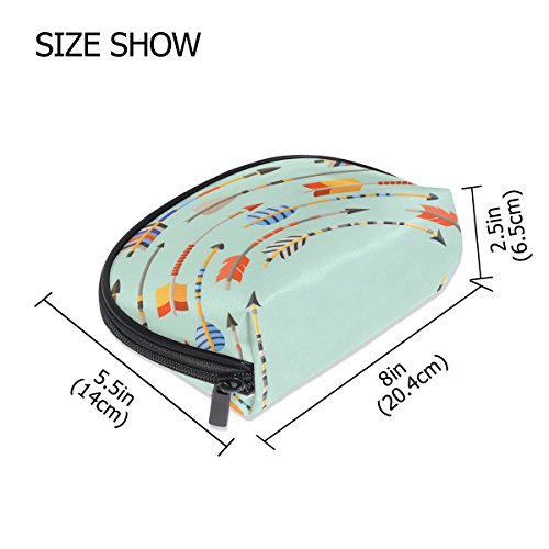 TIZORAX - Bolsa de cosméticos de estilo étnico indio, estilo nativo, organizador de viaje, bolsa de maquillaje para mujeres y niñas