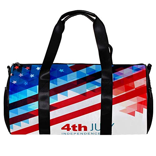 TIZORAX Bolsa de lona para mujeres hombres julio de 4 Th American Independence Day Sports Gym Tote Bag fin de semana noche Bolsa de viaje al aire libre
