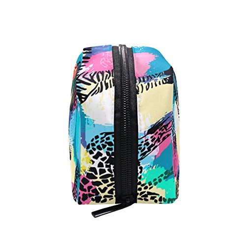 TIZORAX - Bolsa de maquillaje con diseño de cebra y jirafa