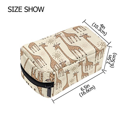 TIZORAX Bolsa de maquillaje con diseño de jirafa