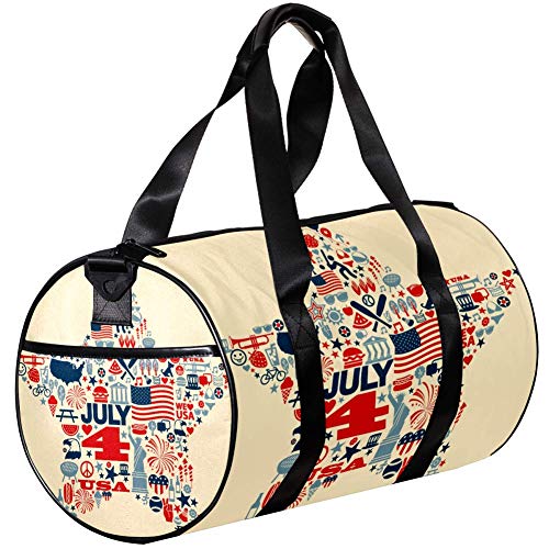 TIZORAX Bolsa de viaje para mujeres hombres 4 Th de julio Estrellas Deportes Gimnasio Bolsa de mano fin de semana Bolsa de viaje al aire libre
