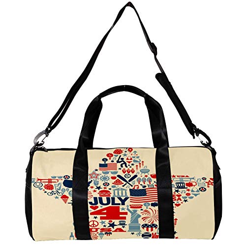 TIZORAX Bolsa de viaje para mujeres hombres 4 Th de julio Estrellas Deportes Gimnasio Bolsa de mano fin de semana Bolsa de viaje al aire libre