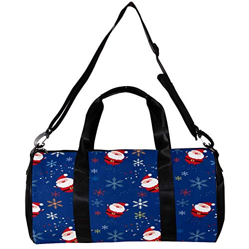 TIZORAX Bolsa de viaje para mujeres hombres Navidad Santa copo de nieve deportes gimnasio bolsa de mano fin de semana noche bolsa de viaje al aire libre equipaje bolso