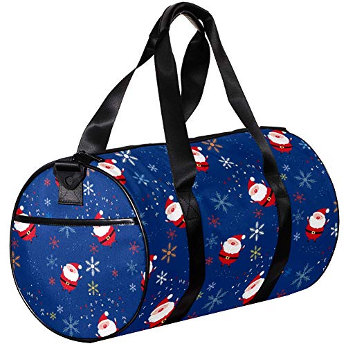 TIZORAX Bolsa de viaje para mujeres hombres Navidad Santa copo de nieve deportes gimnasio bolsa de mano fin de semana noche bolsa de viaje al aire libre equipaje bolso