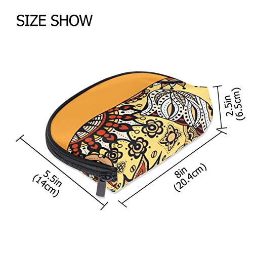TIZORAX - Neceser decorado con elefante indio, para viajes, práctico organizador de maquillaje, para mujeres y niñas