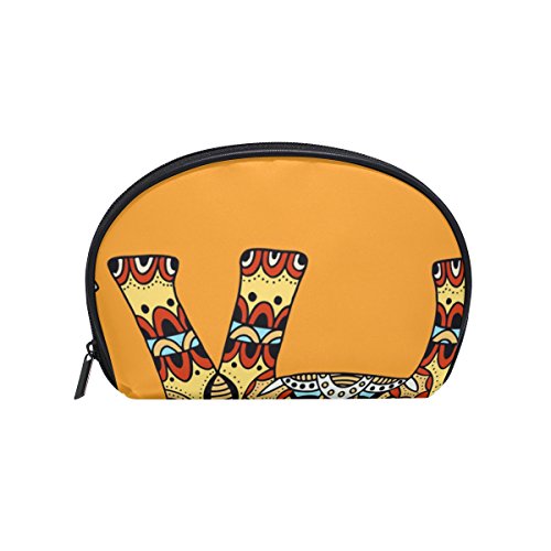 TIZORAX - Neceser decorado con elefante indio, para viajes, práctico organizador de maquillaje, para mujeres y niñas