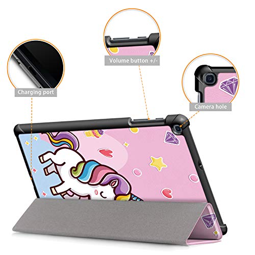 Tmore Funda para Samsung Galaxy Tab A 10.1 SM - T510/T515 2019,Ultra Delgada Funda con Función de Soporte,Unicornio